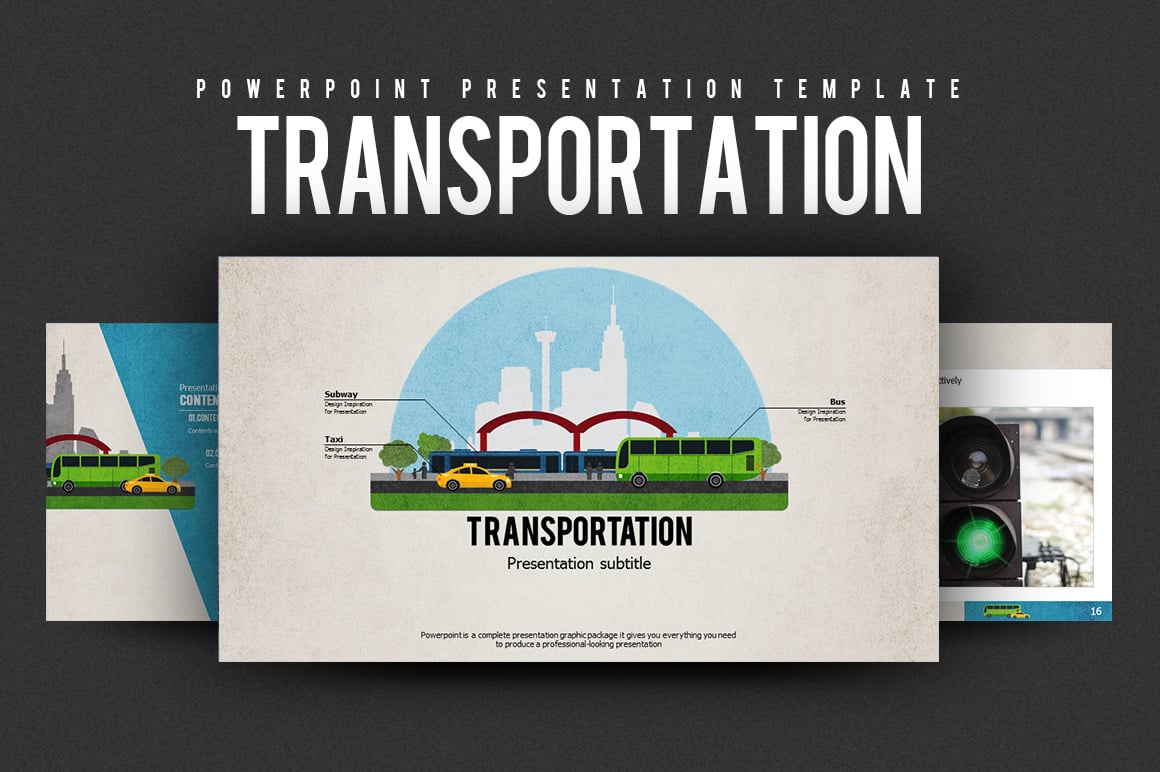 Transportation PowerPoint template #101963 TemplateMonster