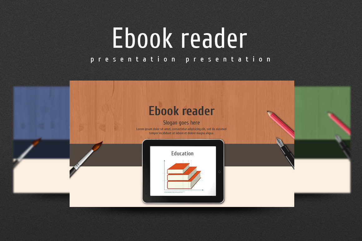 Ebook Reader PowerPoint template 102754 TemplateMonster