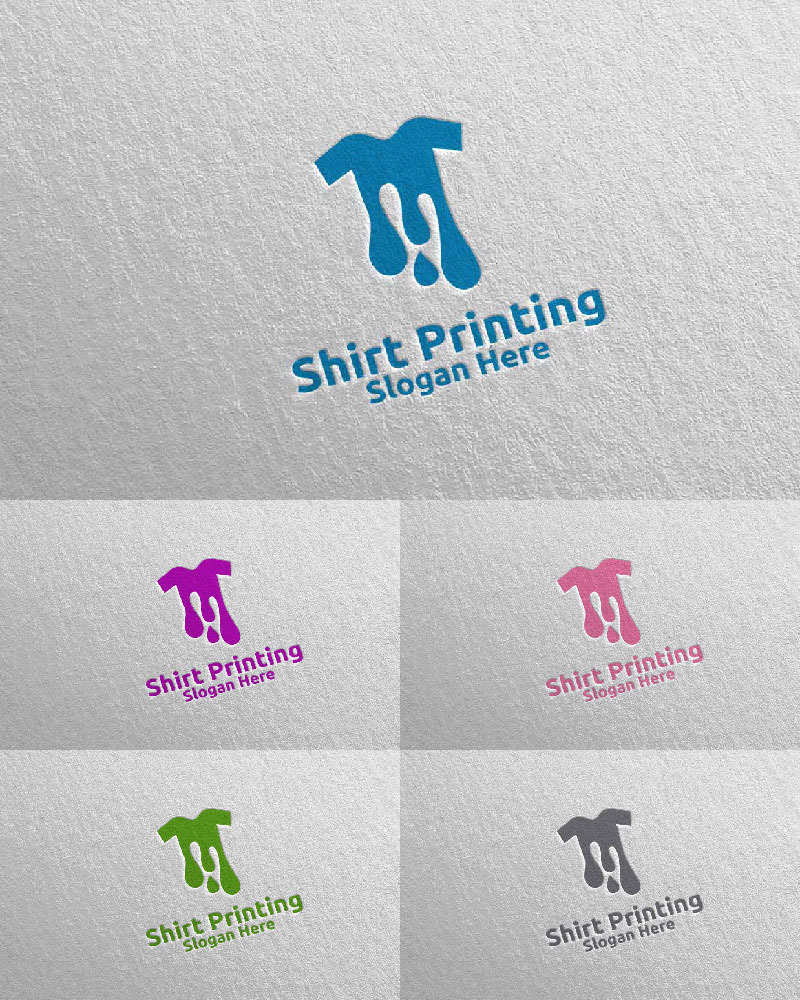 T shirt Printing Company Vector Logo Template