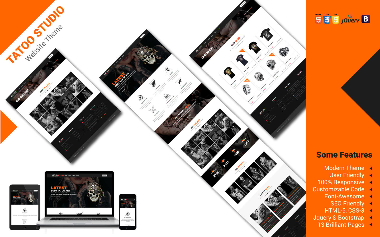 Tatoo Studio Website Template #103146 - TemplateMonster