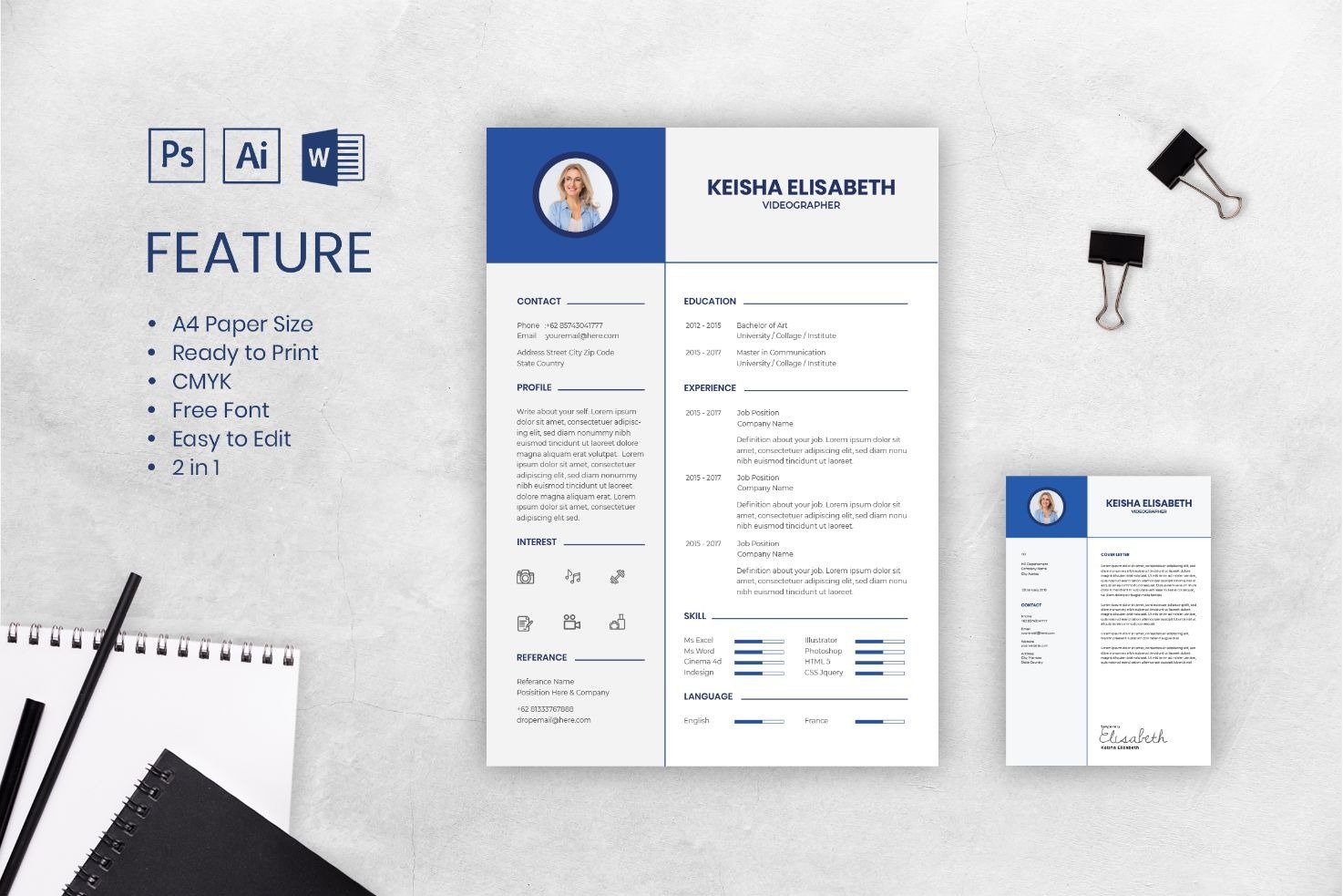 61-CV Keisha Elisabeth Resume Template - TemplateMonster