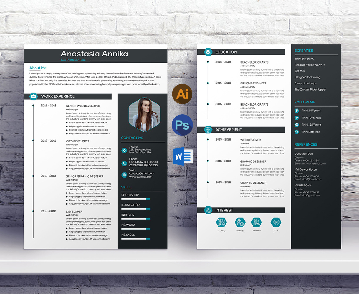 Clean Resume Template Design #104766 - TemplateMonster