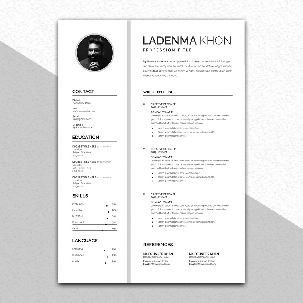 Simple CV Resume Template #107942 - TemplateMonster