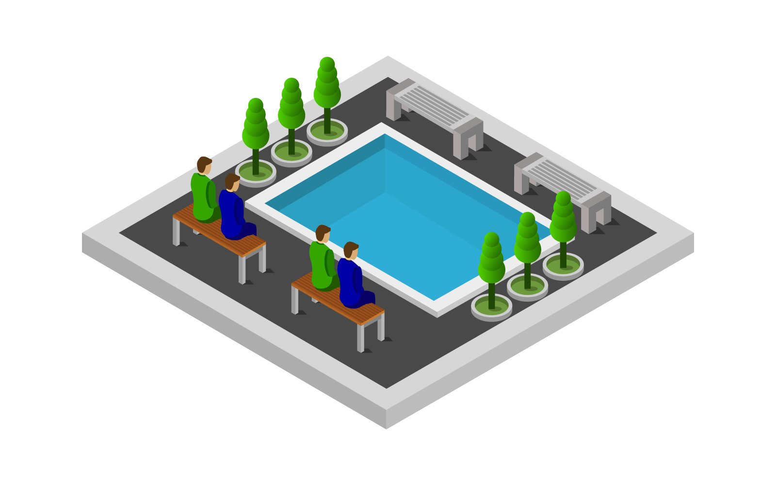 Isometric Pool - Vector Image #108332 - TemplateMonster