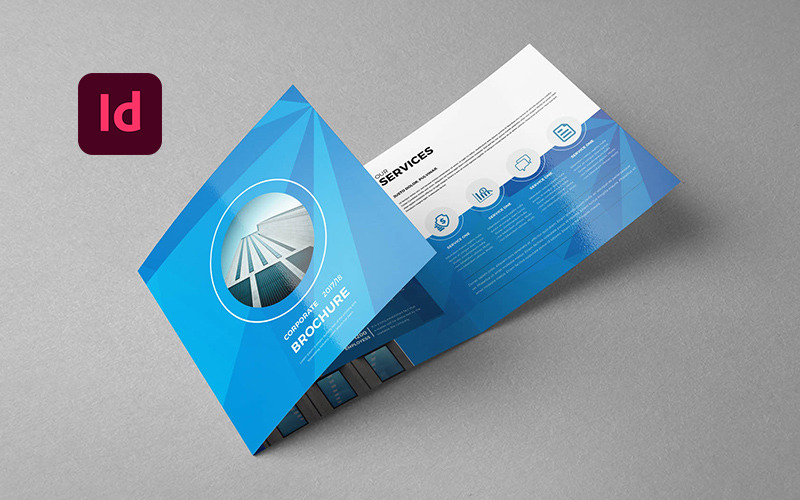 Square Trifold Brochure - Corporate Identity Template
