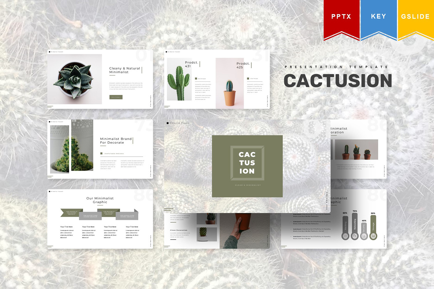 Cactusion | PowerPoint template #111573 - TemplateMonster