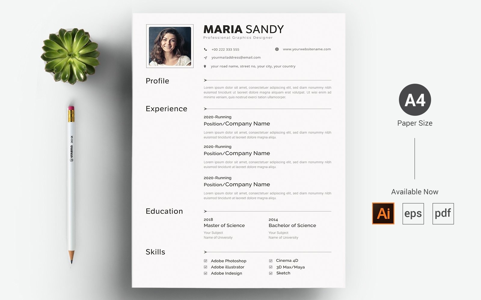 Maria Sandy - CV & Resume Template - TemplateMonster