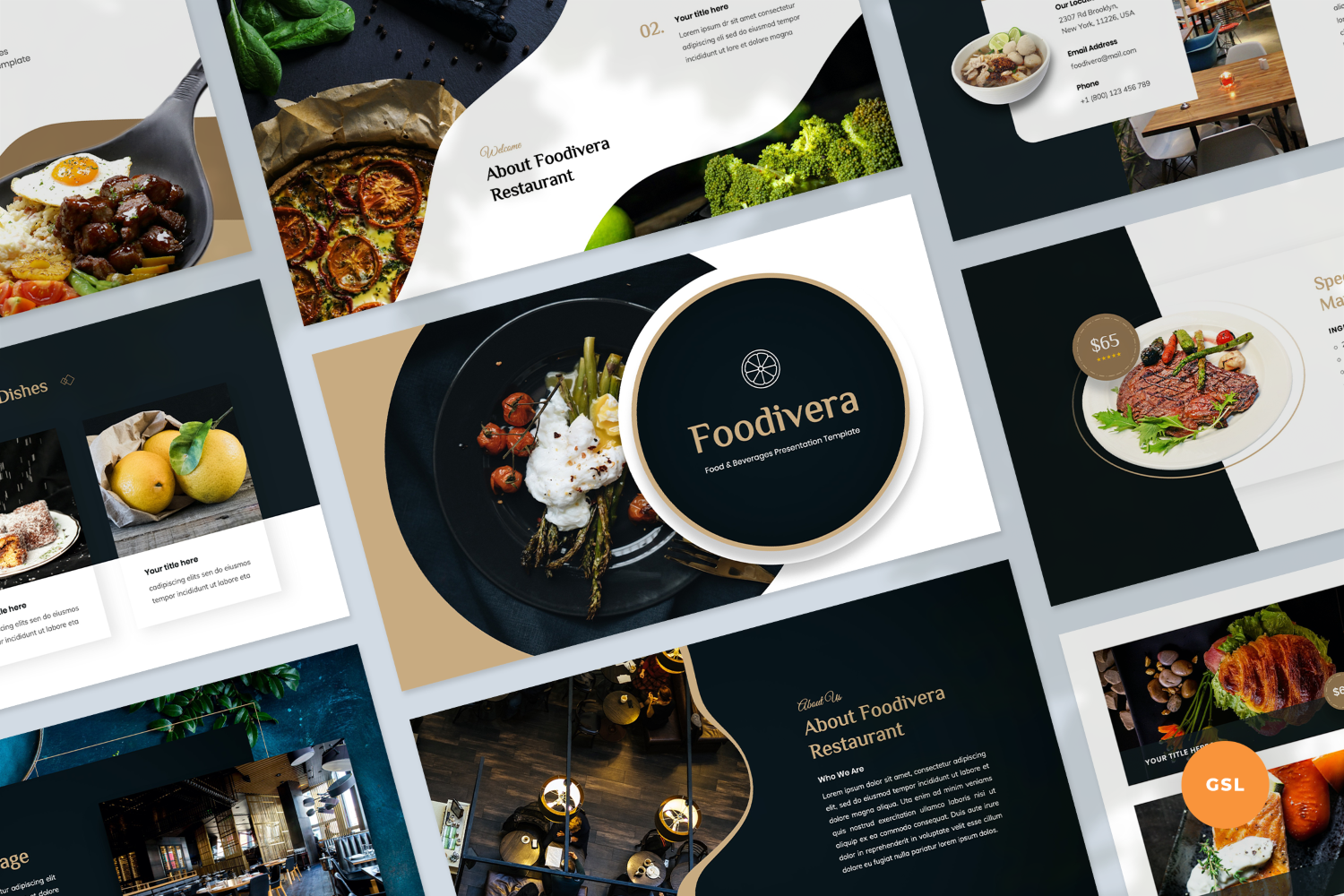Food & Beverages Presentation Template Google Slides