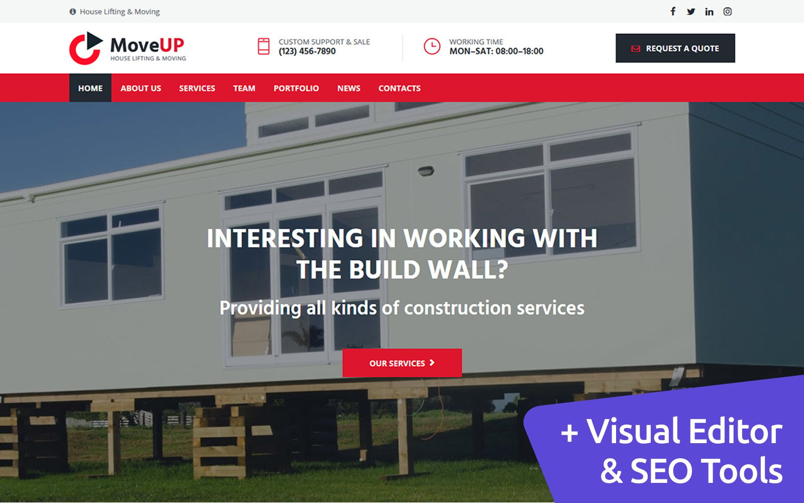 House Lifting and Moving Company  Plus Website Builder 113522