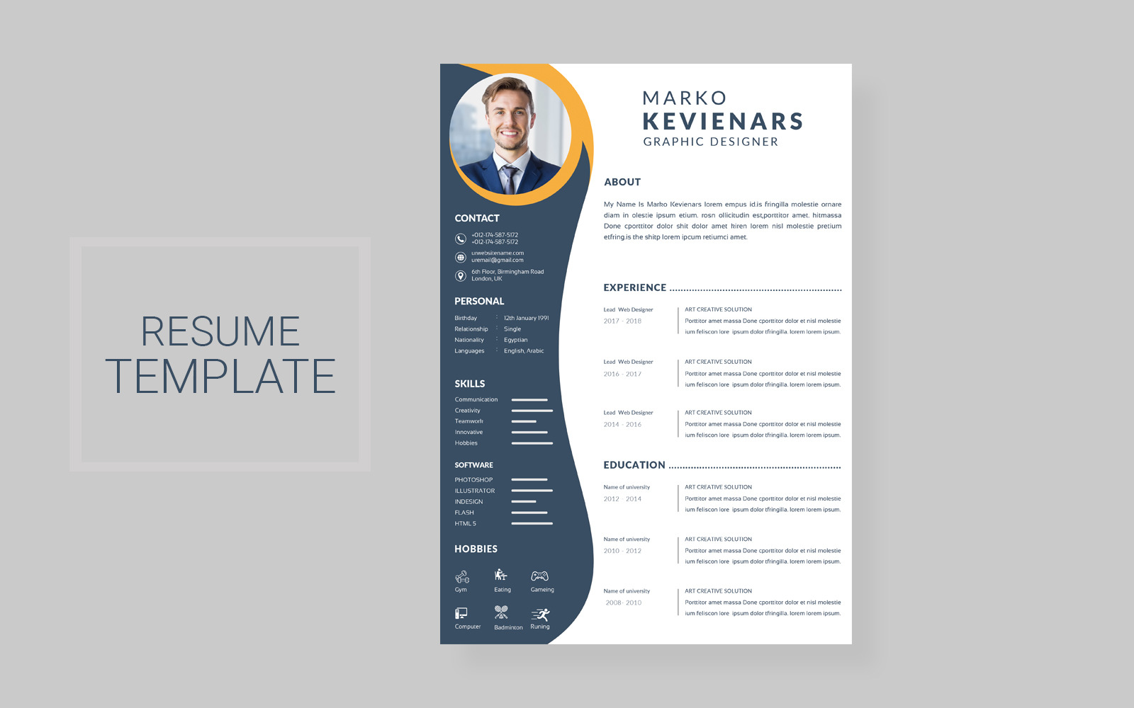 Beautiful CV - Elegant Stylish Design Resume Template