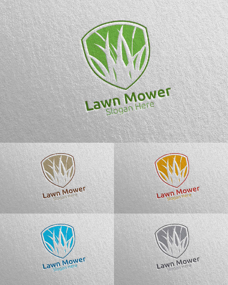 Lawn Mower Gardener Mowing 13 Logo Template TemplateMonster