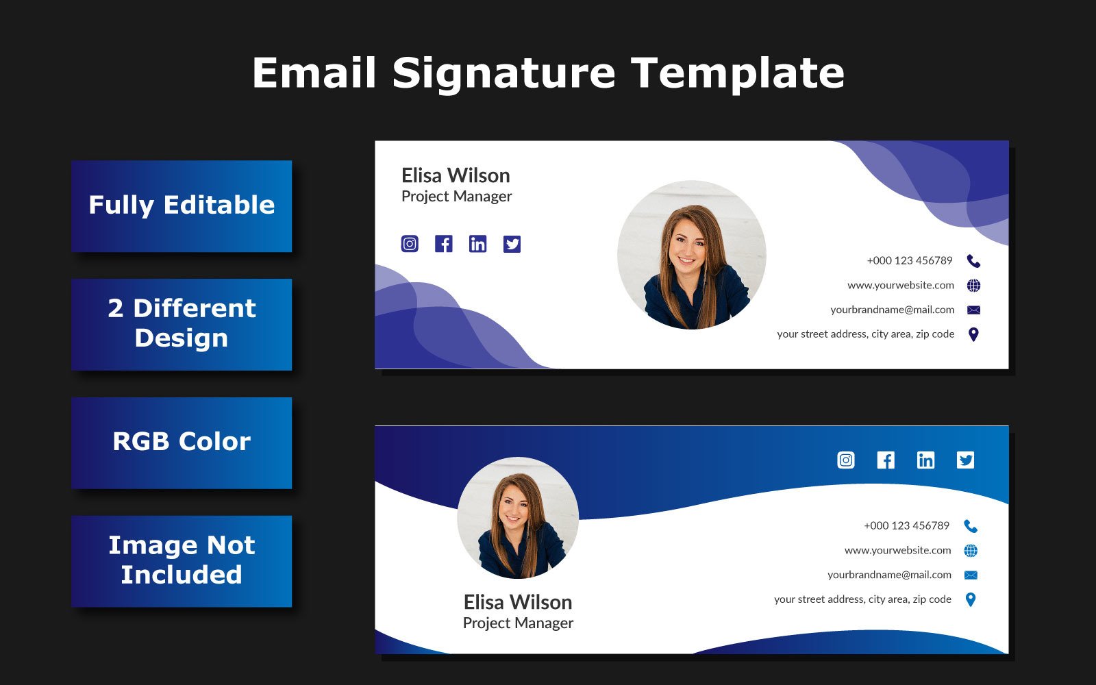 Email Signature Template Vector Image Templatemonster