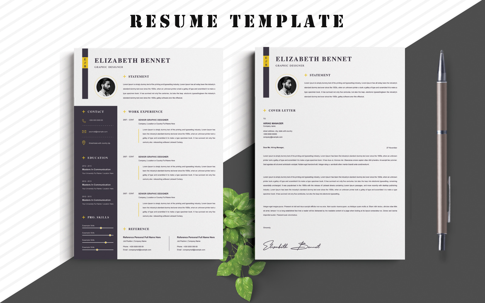 Elizabeth Resume Template #119254 - TemplateMonster