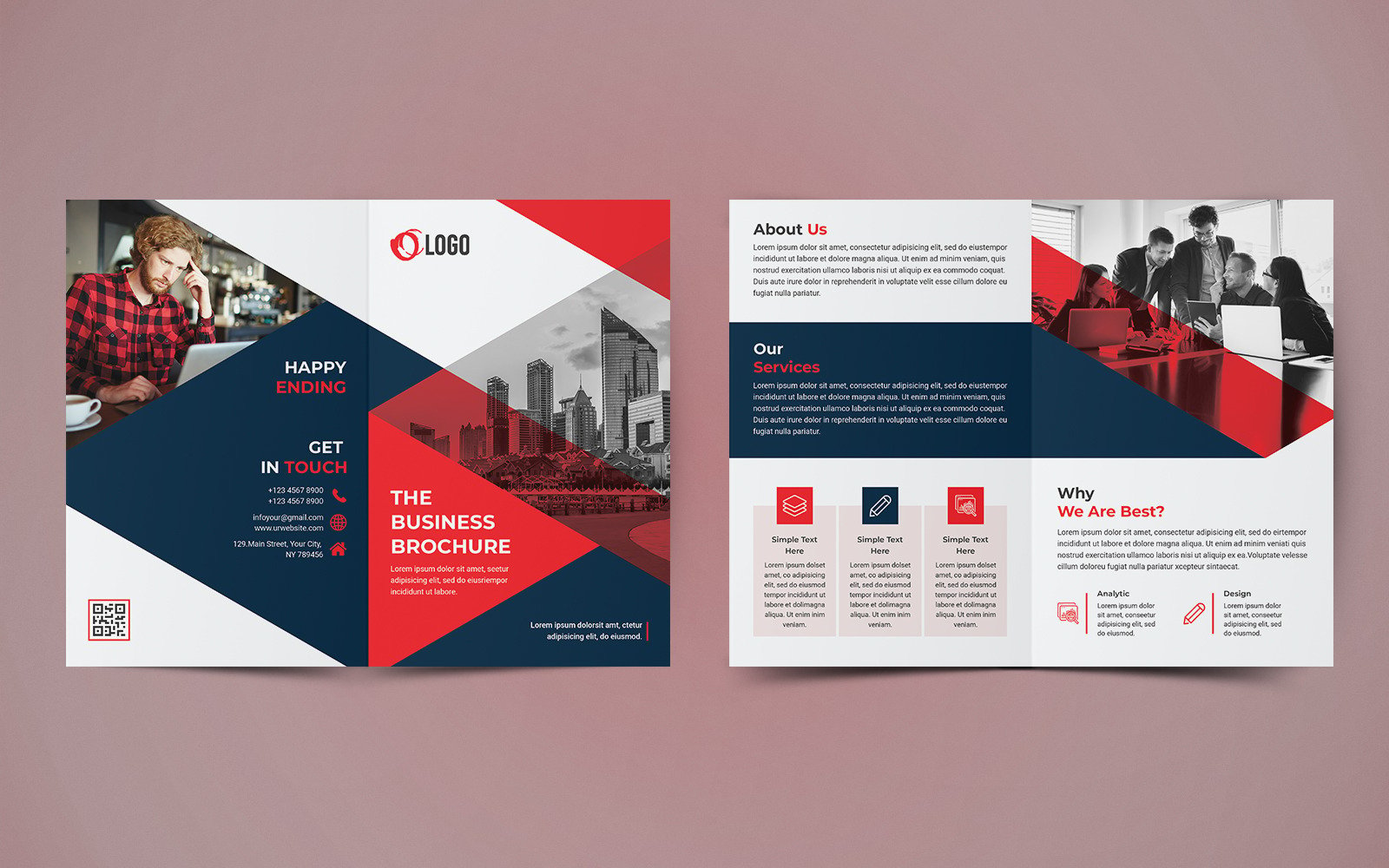 Business Bifold Brochure Design - Corporate Identity Template