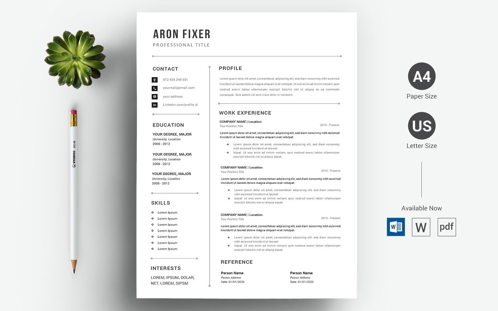 Aron Fixer - CV Resume Template #124500 - TemplateMonster