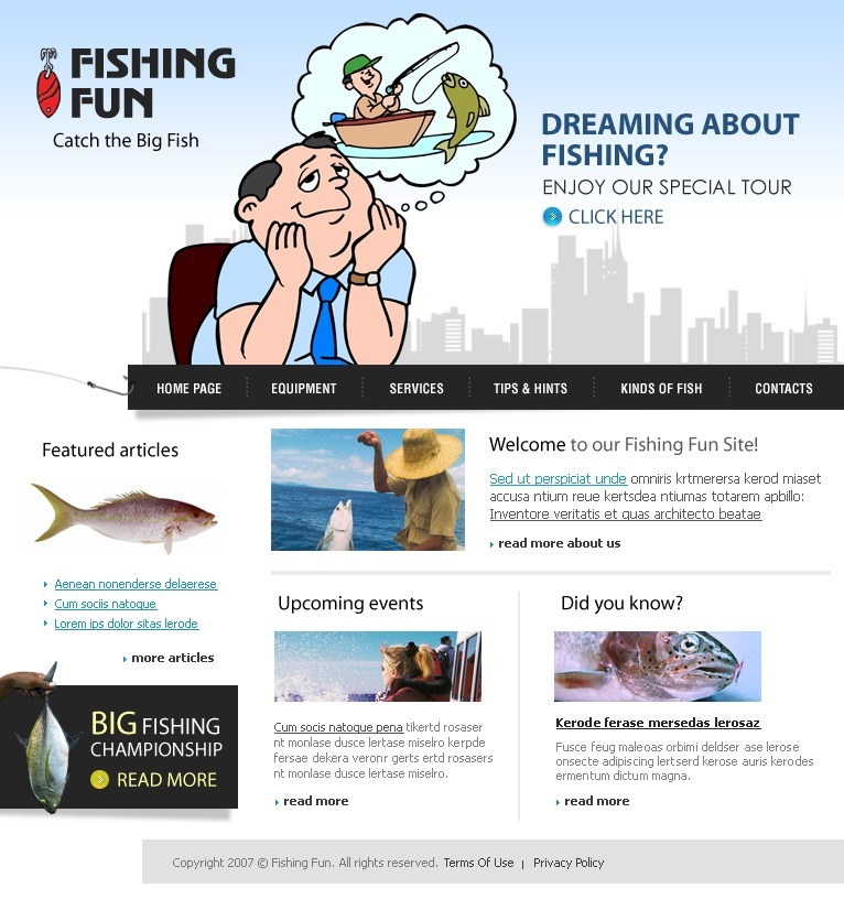 Fishing site Template 13847 TemplateMonster