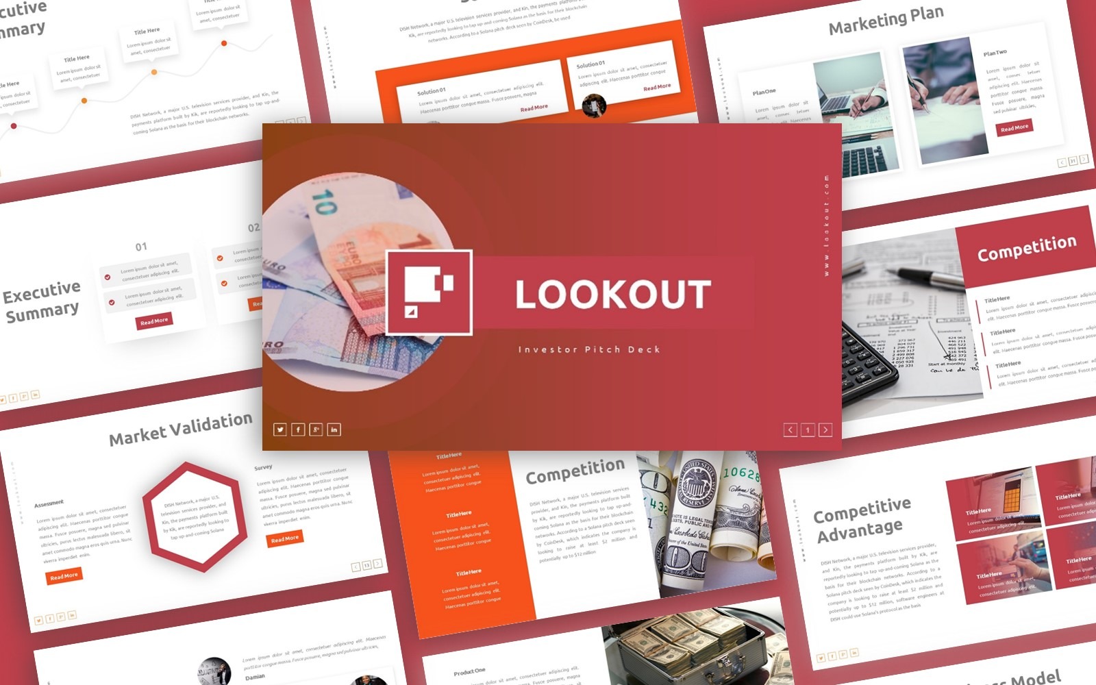 Lookout Investor Pitch Deck Presentation PowerPoint template