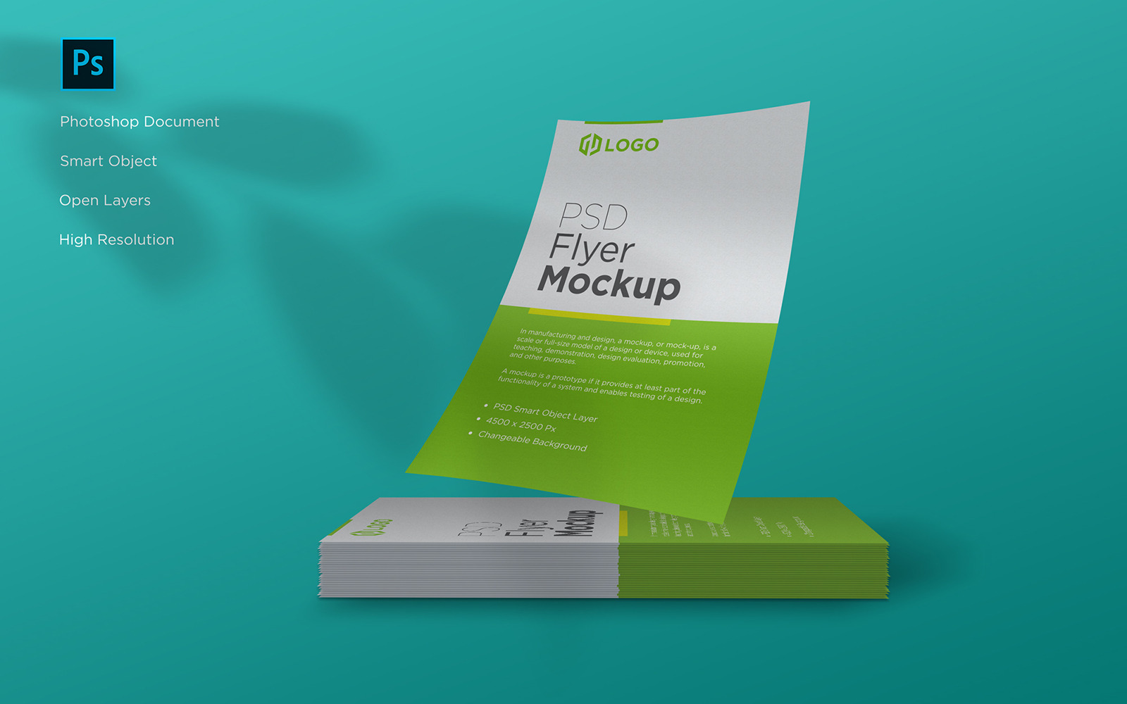 Stack of flyer and poster mockup design Product Mockup