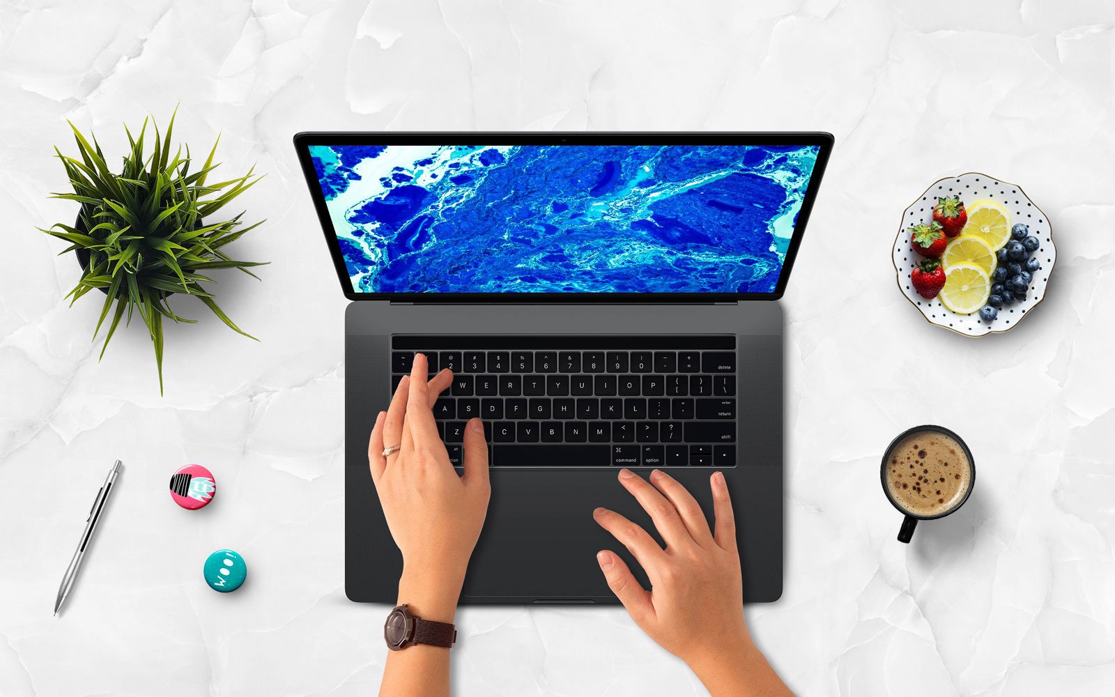 Download Laptop with Hand Product Mockup #148518 - TemplateMonster