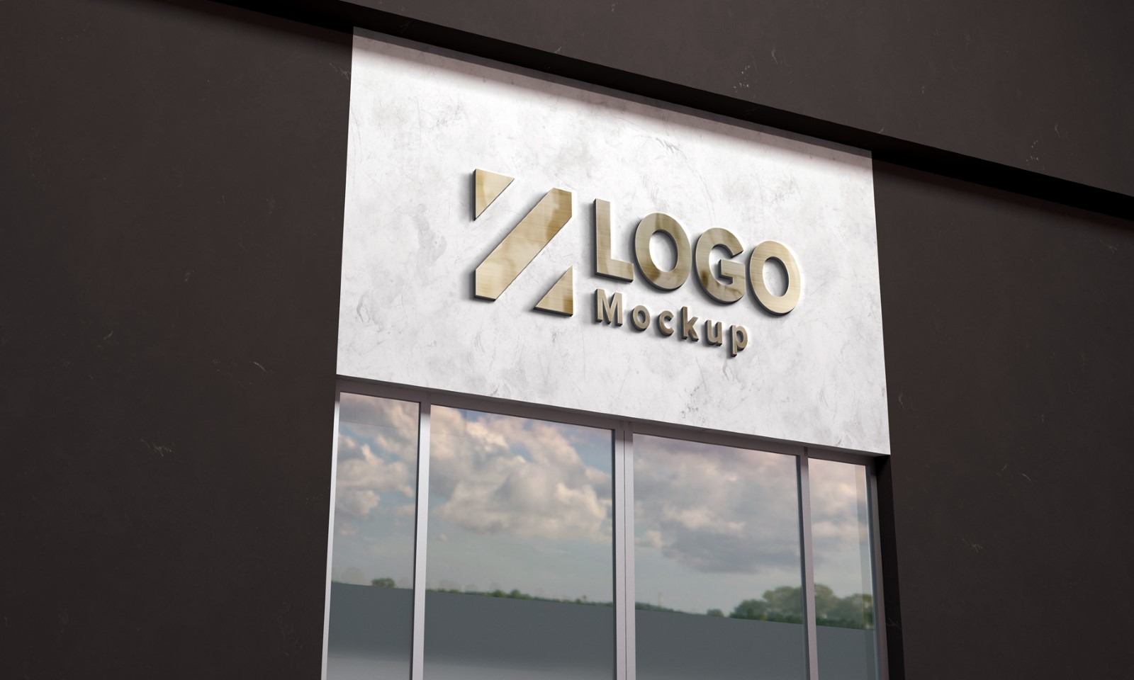 Download Golden Logo Mockup 3D Sign Store Building Product Mockup #148859