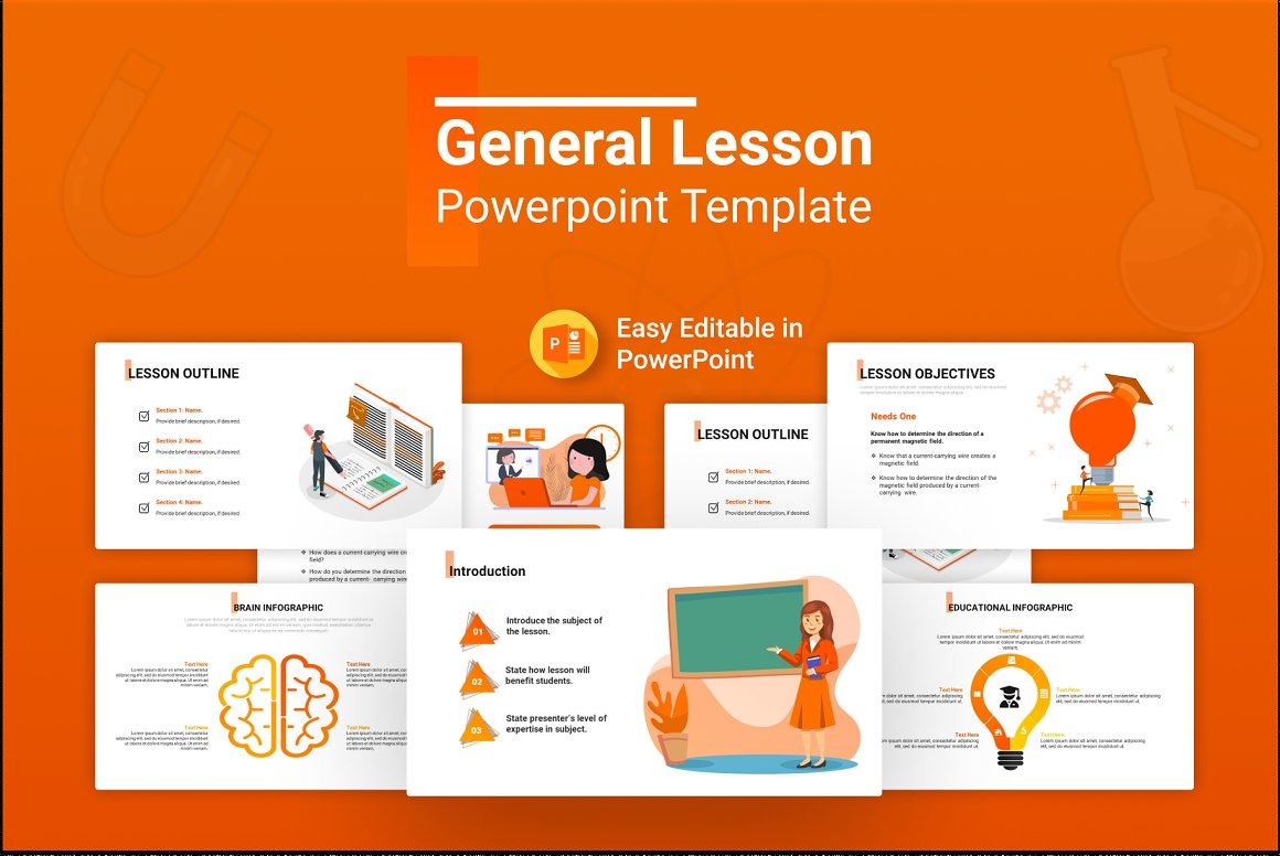 General Lesson Plan Presentation PPT PowerPoint template