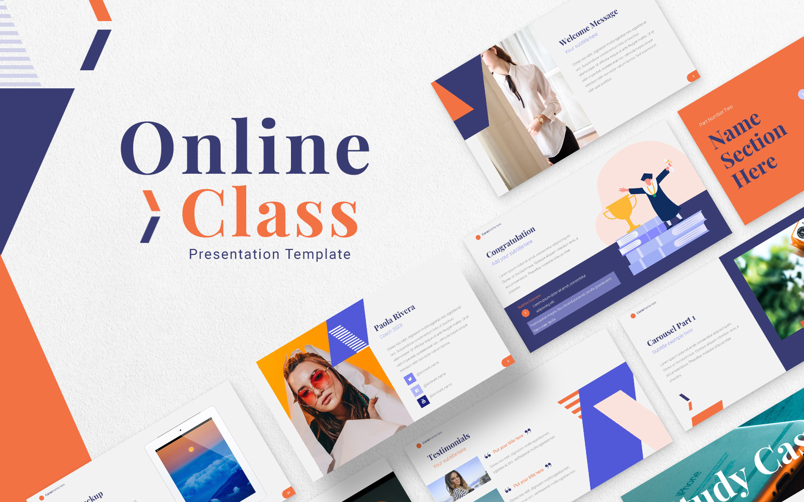 Modelo de apresentação de aula online em PowerPoint