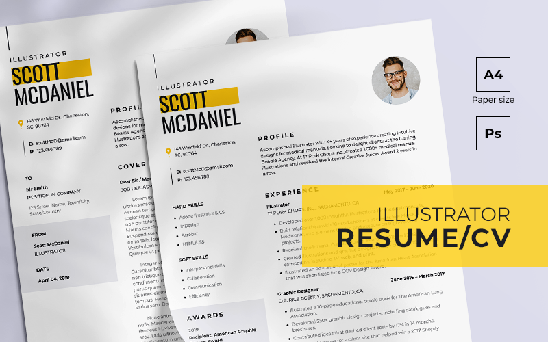 free-illustrator-resume-template-155815-templatemonster