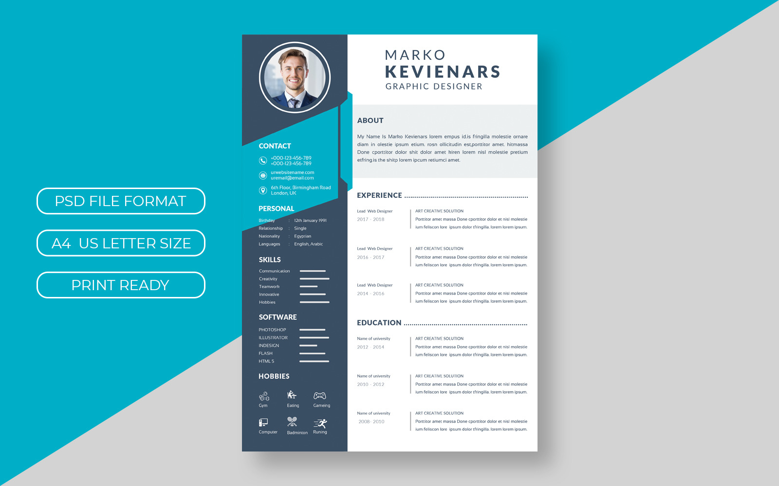 Beautiful Curriculum - Elegant Stylish Theme Resume Template