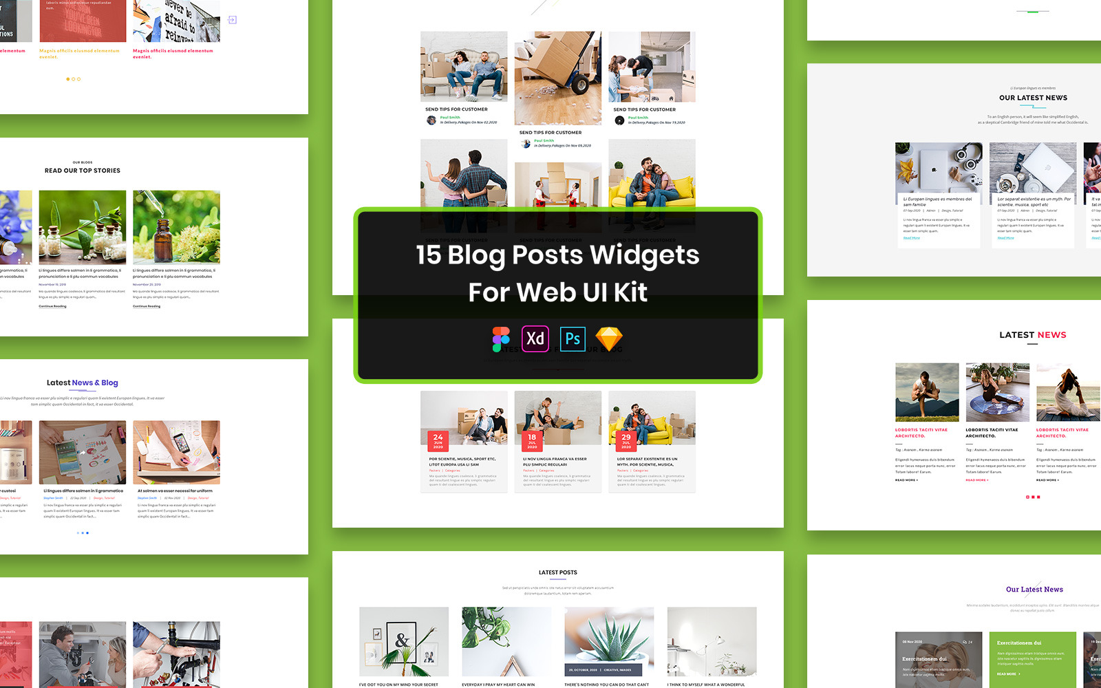 15 Blog Posts Widgets for Web UI Kit - TemplateMonster