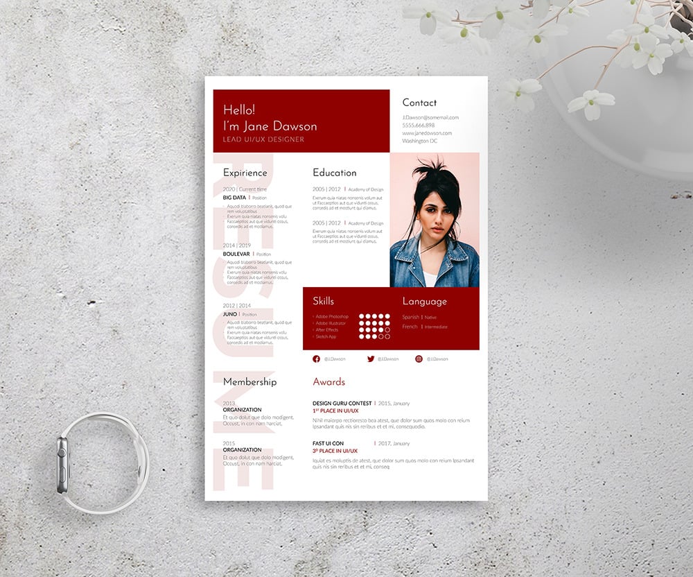 indesign resume template