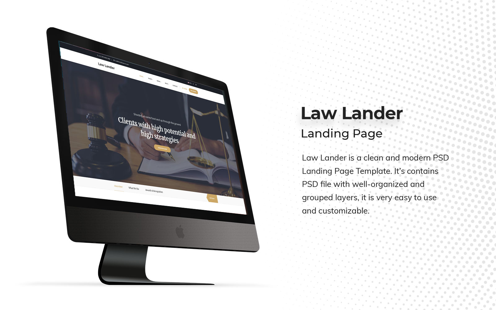 Lawyer Landing Page PSD Template 158501 TemplateMonster