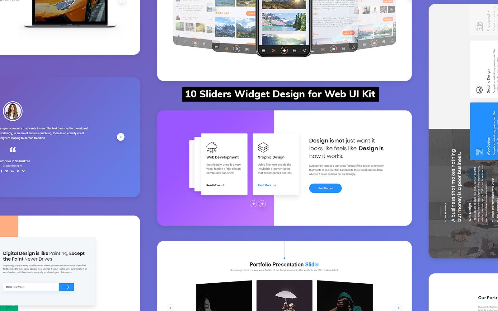 10 Sliders Widget Design for Web-UI Kit - TemplateMonster