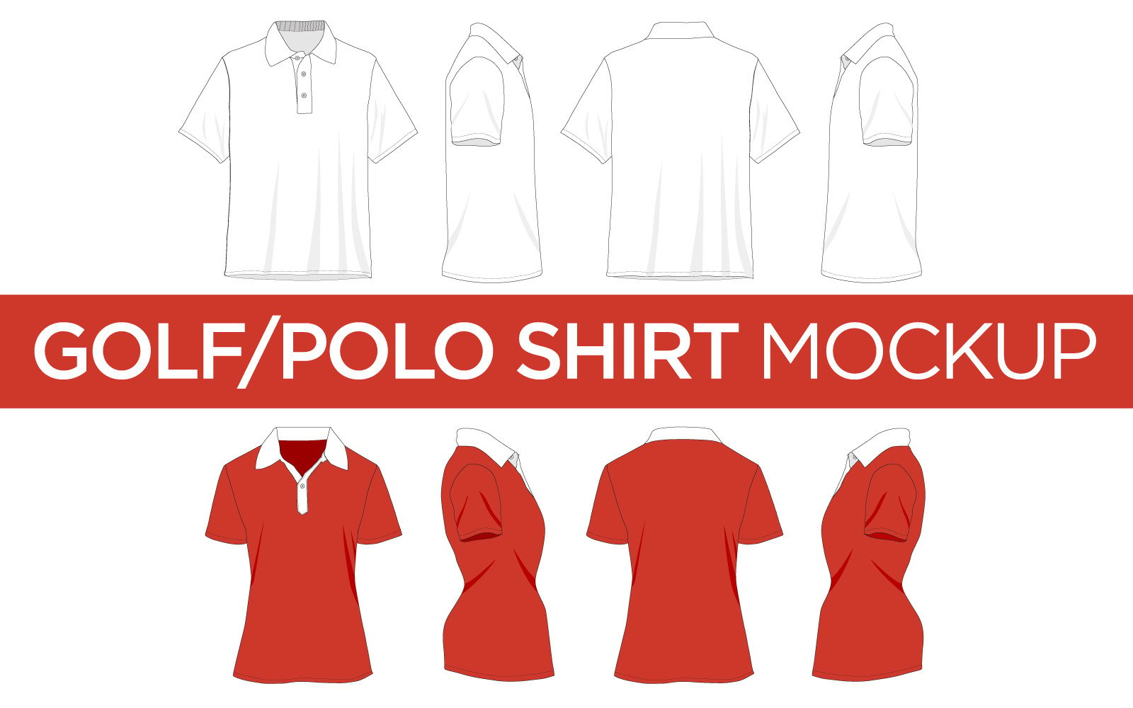 Golf/Polo Shirt - Vector Mockup #165254 - TemplateMonster