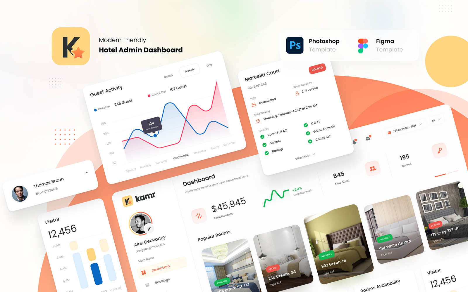 Ui hotel. Hotel admin dashboard.