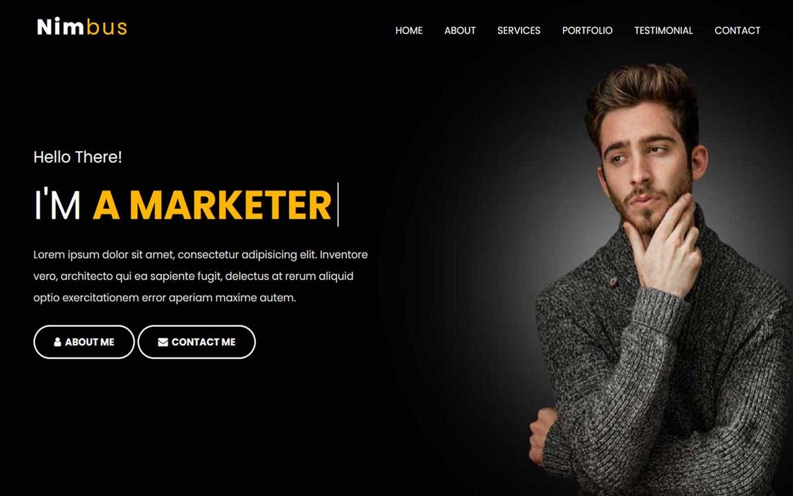 Nimbus Personal Portfolio HTML Landing Page Template