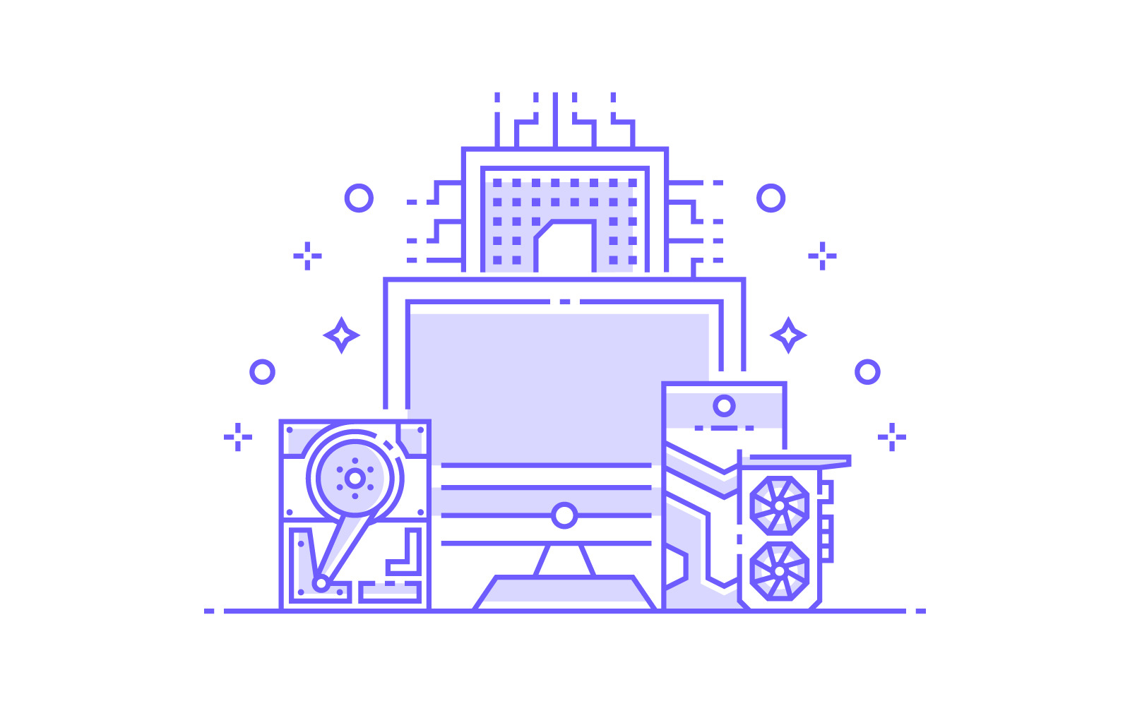 Computer Hardware Illustration Concept TemplateMonster