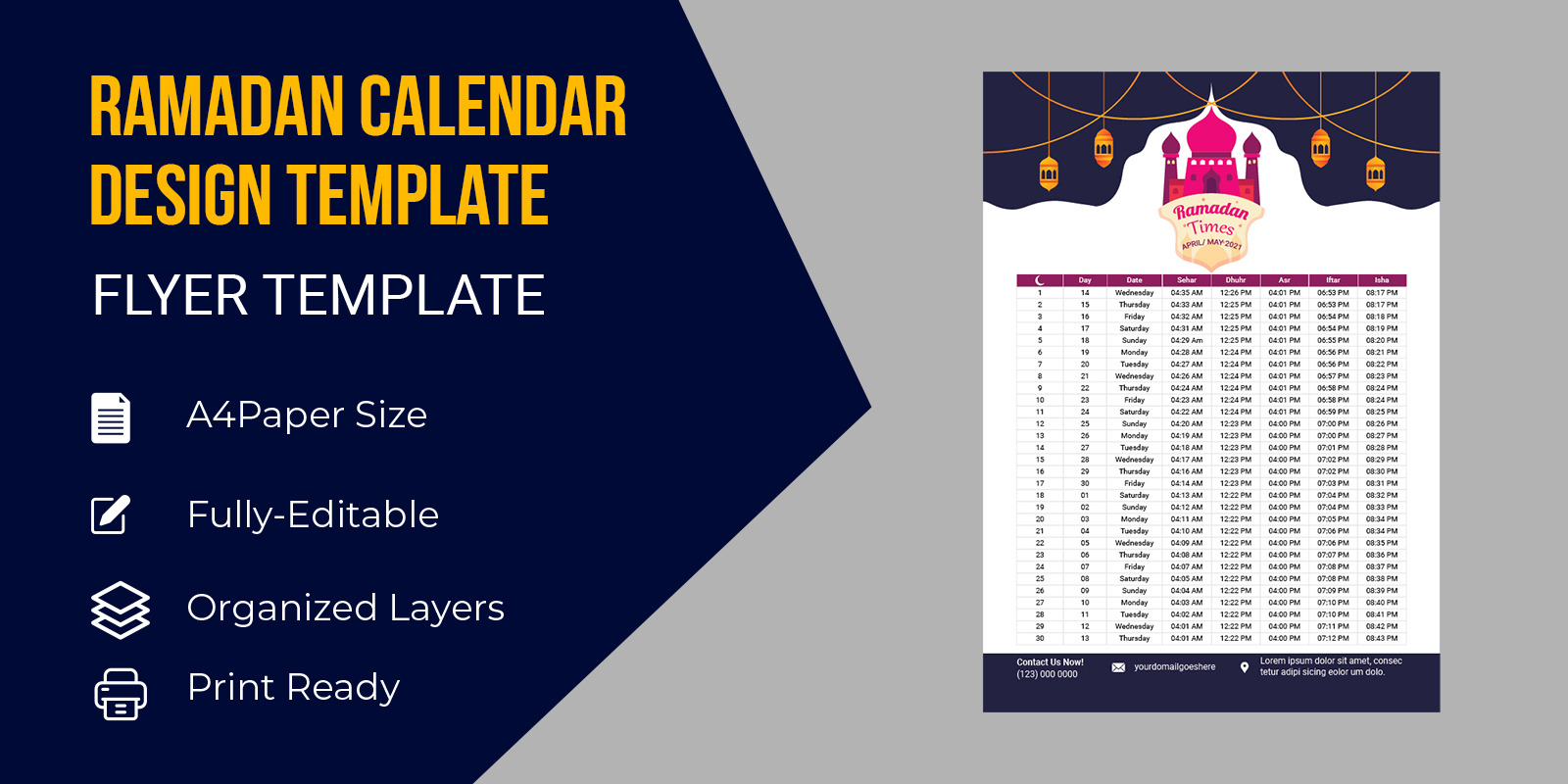 Imsakia Ramadan 2021 Schedule For Prayer Times Corporate Identity Template