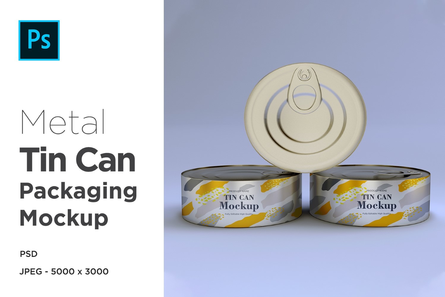 Download Glossy Round Tin Can Mockup 3 #173333 - TemplateMonster