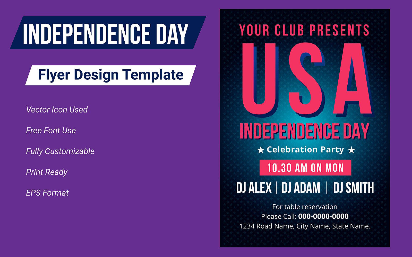 USA Independence Day Poster Design Template - TemplateMonster
