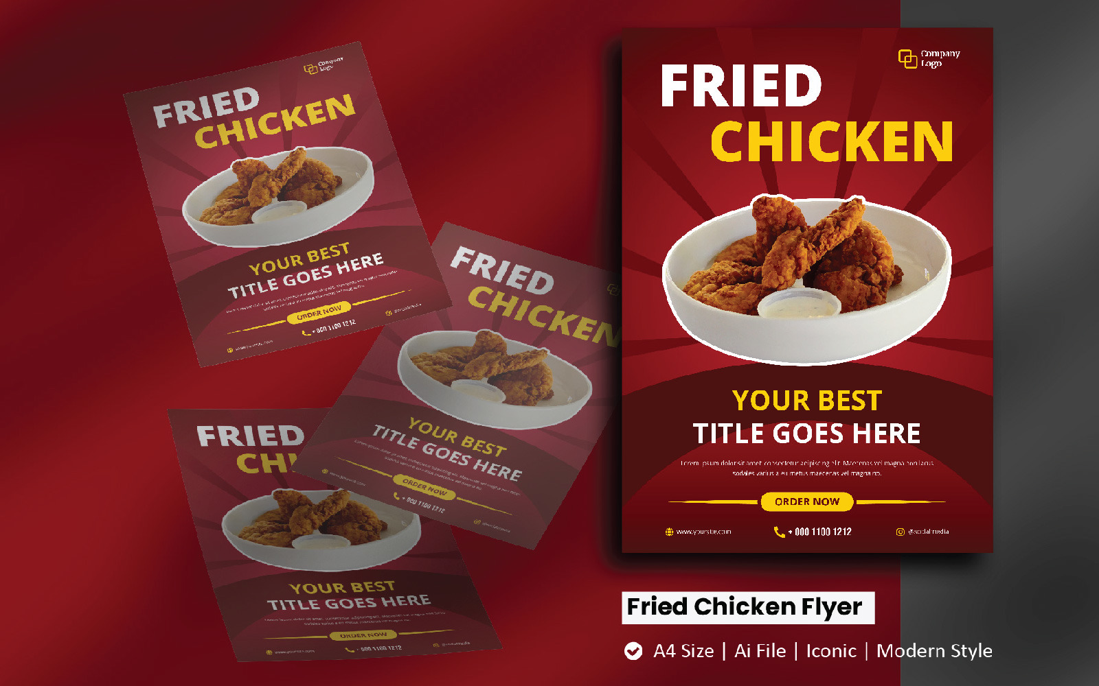 Fried Chicken Flyer Brochure #178920 - TemplateMonster