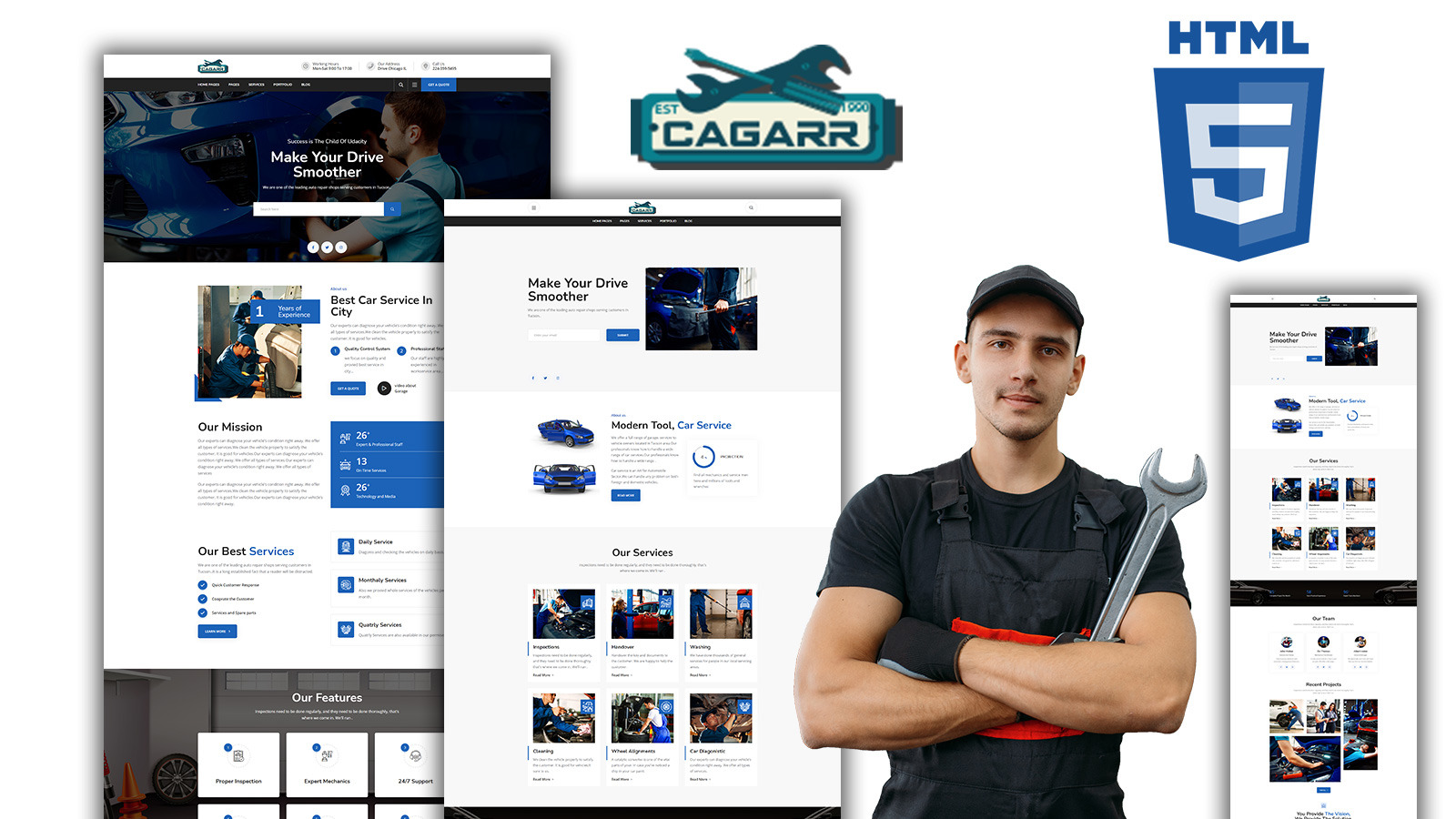 Cagarr - Minimal Garage Workshop HTML Website Template