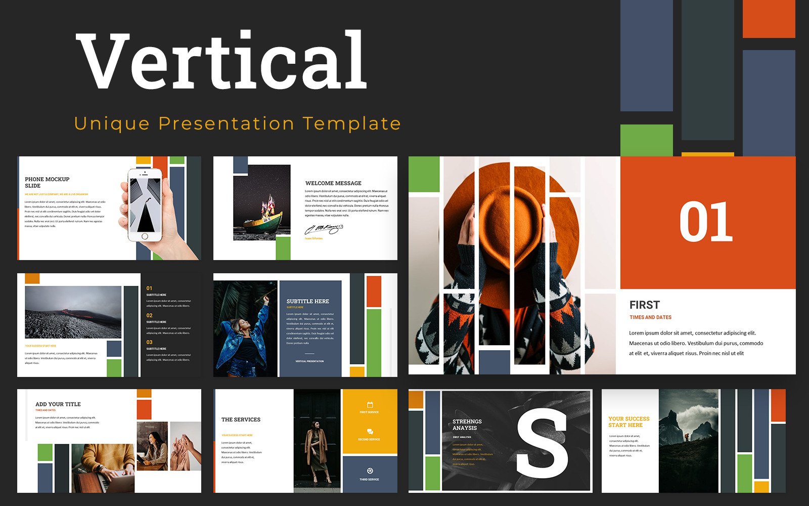 template presentation vertical