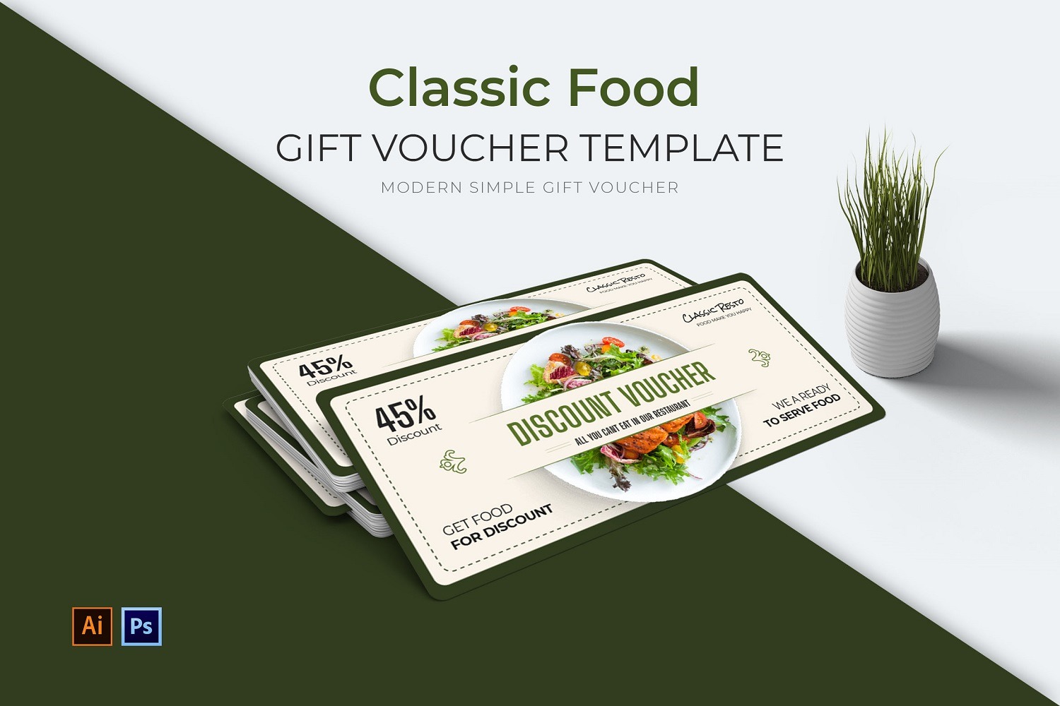Classic Food Gift Voucher 180999 TemplateMonster