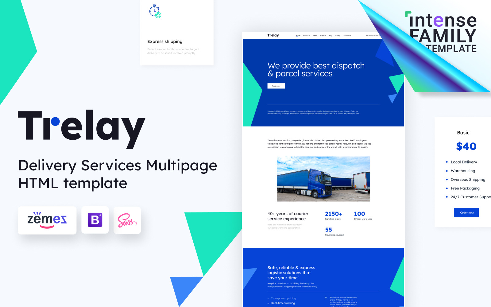 Trelay Online Shipping Company site Template