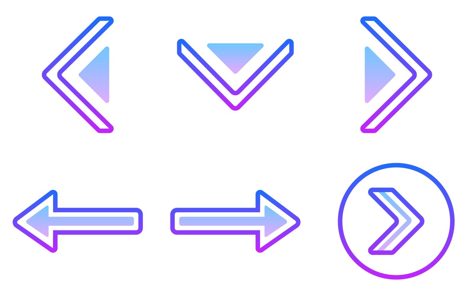 Arrows Icon Pack in Gradient Style #182307 - TemplateMonster