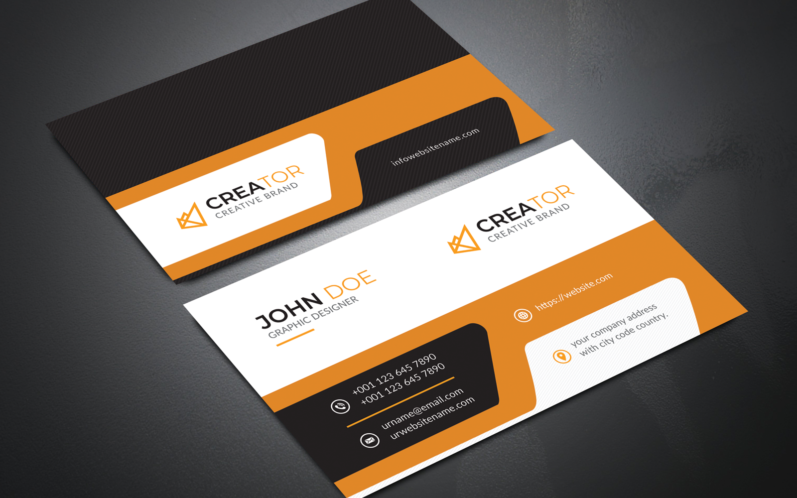 Corporate Business Card John Doe 3 #183648 - TemplateMonster