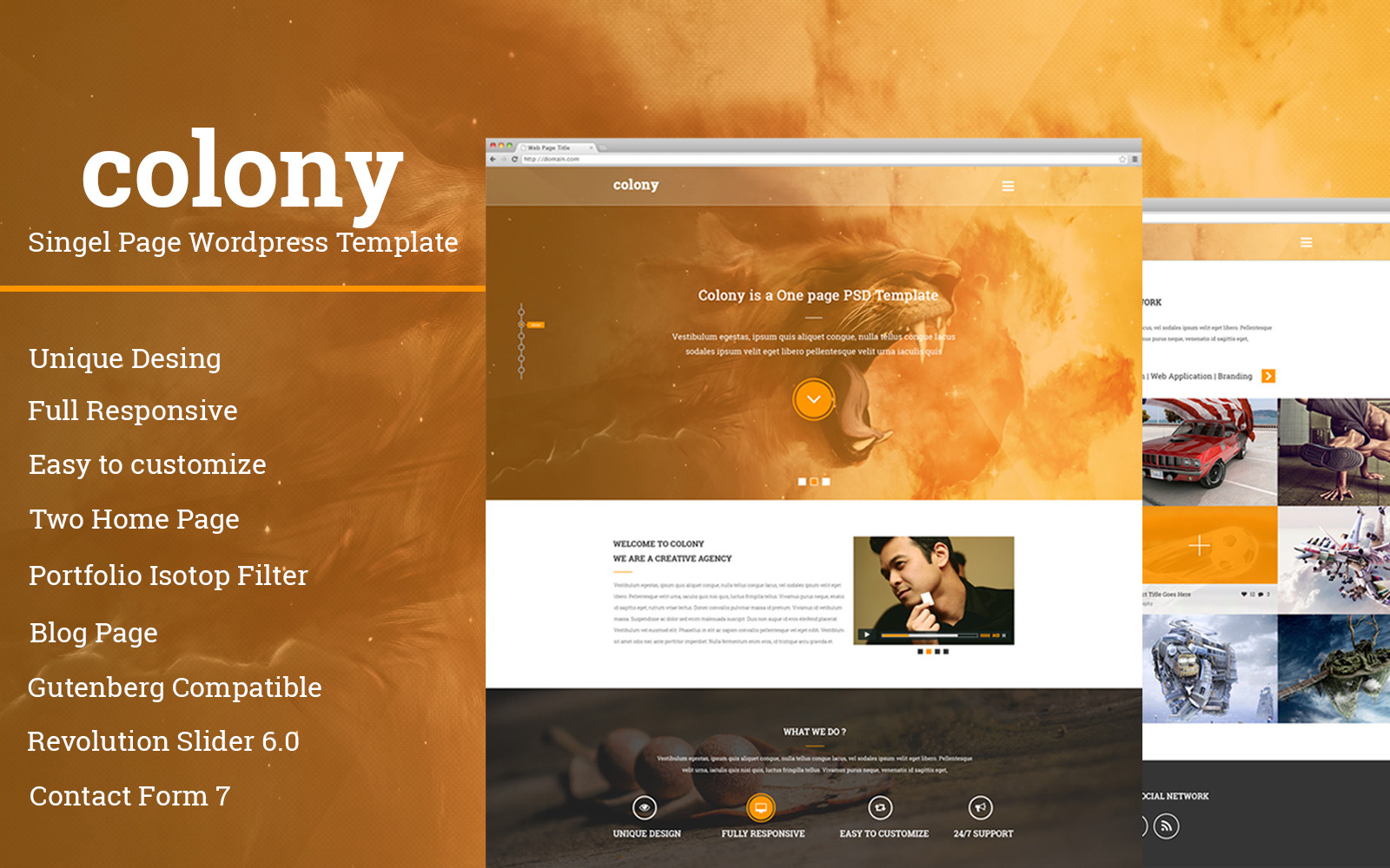 Colony Single Page Wordpress Template - TemplateMonster