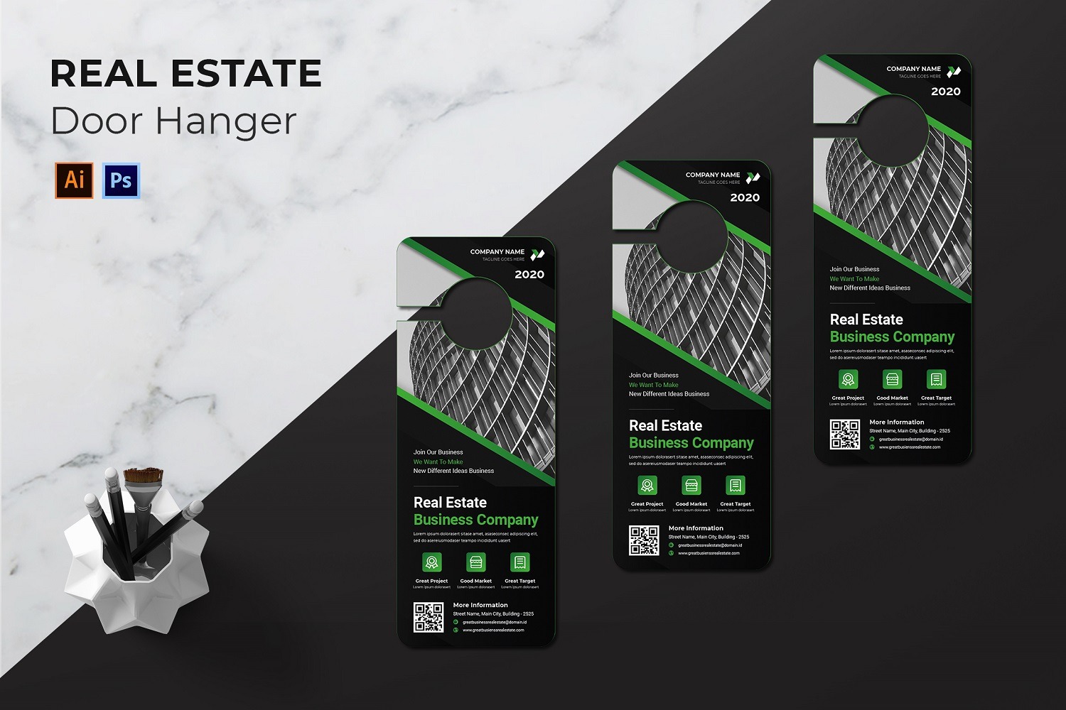 Real Estate Door Hanger Print Template - TemplateMonster