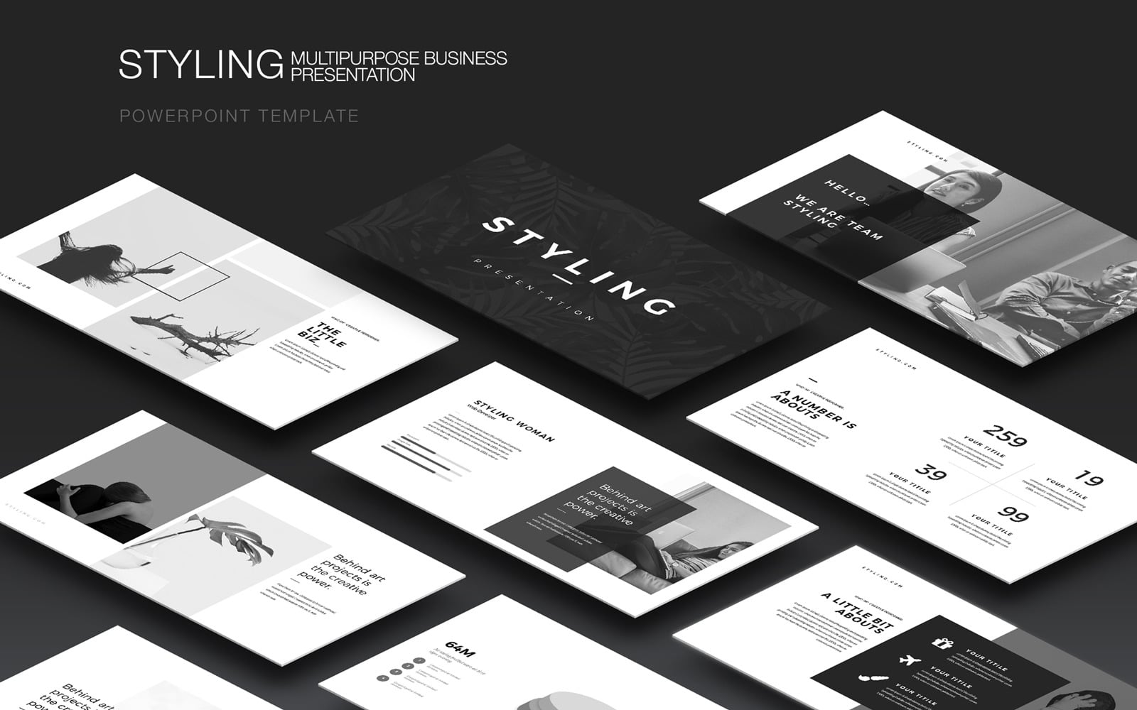 Styling Minimal PowerPoint Template #185319 - TemplateMonster