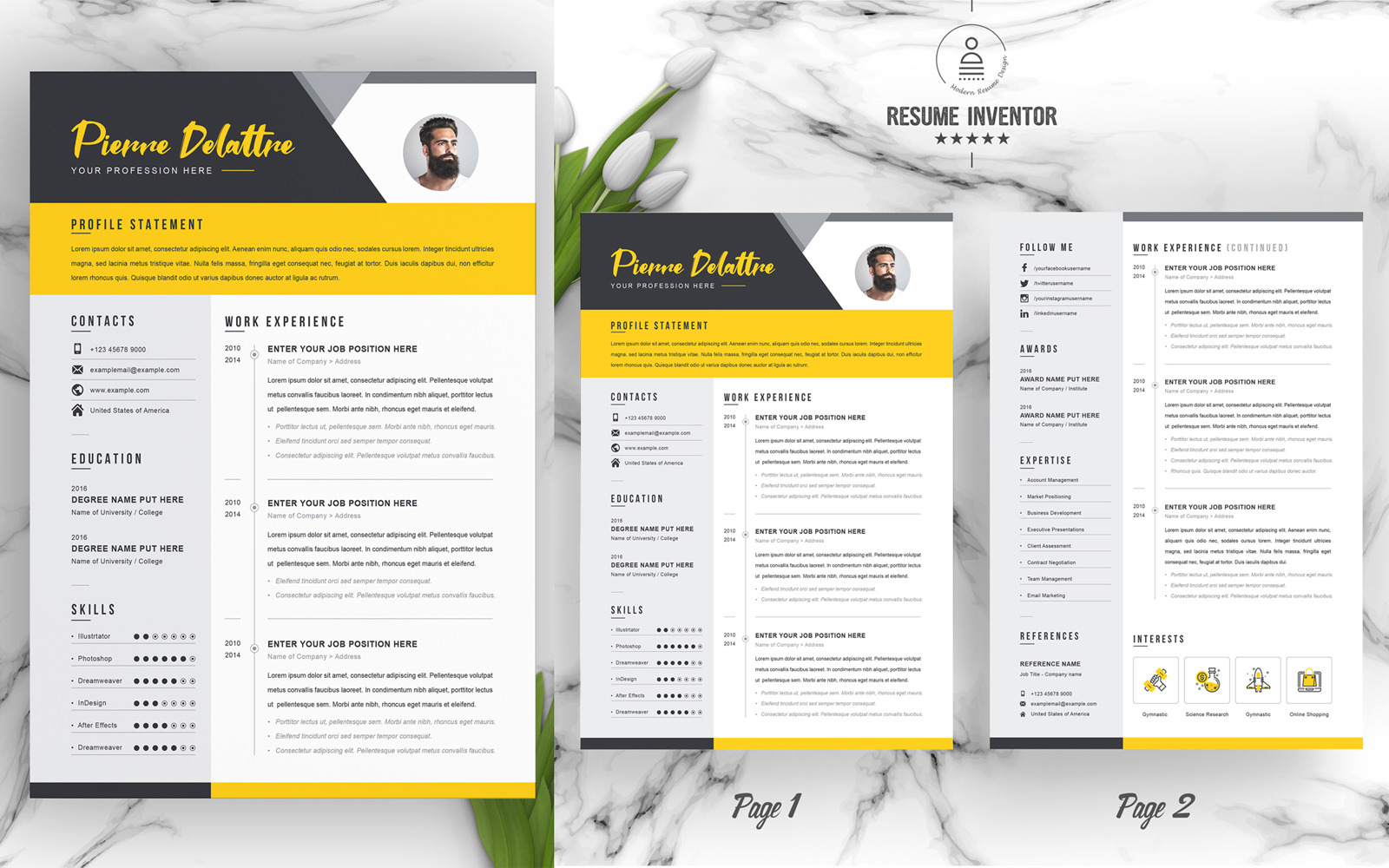 Pierre / Printable Resume Templates 185555 TemplateMonster
